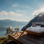 Terrasse mit Berg- und Seeblick zum Entspannen